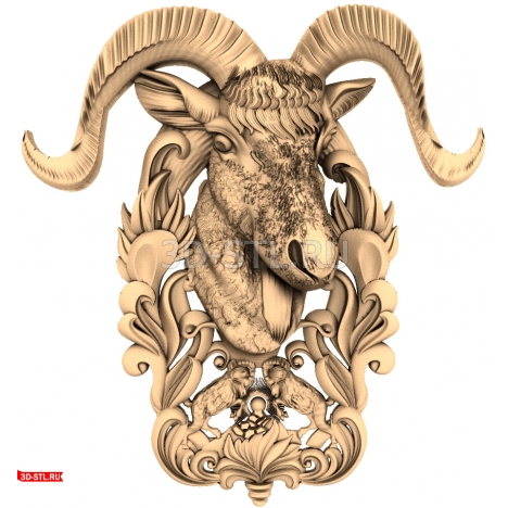 Ram panel in decor - 3D model for CNC