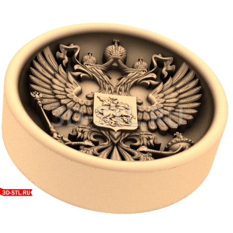Backgammon Chip with the Russian Coat of Arms - 3D Model in STL Format