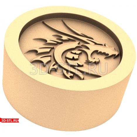Dragon Backgammon Chip - 3D Model for a Router