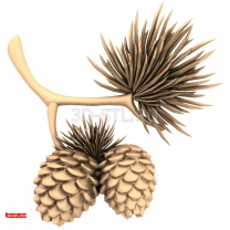 Panel "Branch with Pine Cones"