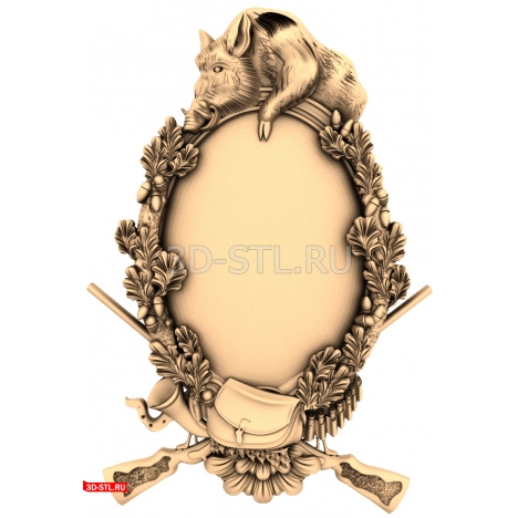 Wild Boar Panel - 3D model for milling