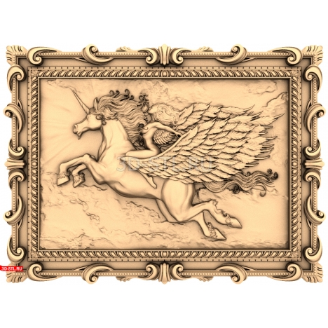 Unicorn Panel - 3D STL model for CNC