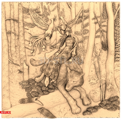 Ivan Tsarevich and the Gray Wolf - 3D model in STL format for CNC