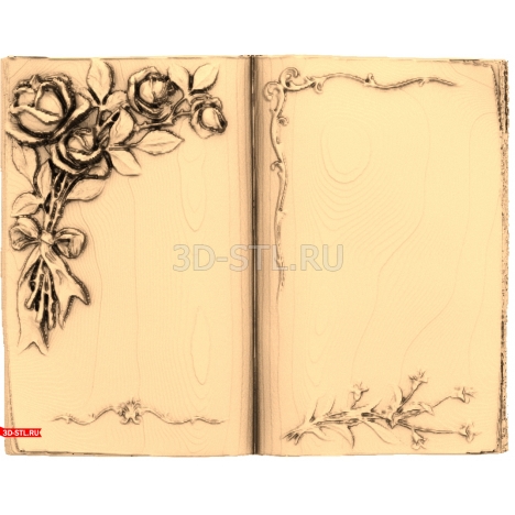 The Book of Roses panel is a 3D STL model for CNC.
