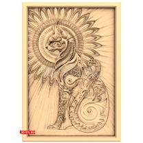 Panel "Cat" engraving
