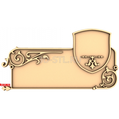 Address Plate Panel - 3D model for CNC
