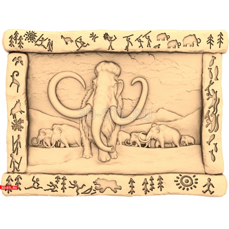 Mammoth Panel - 3D model for CNC