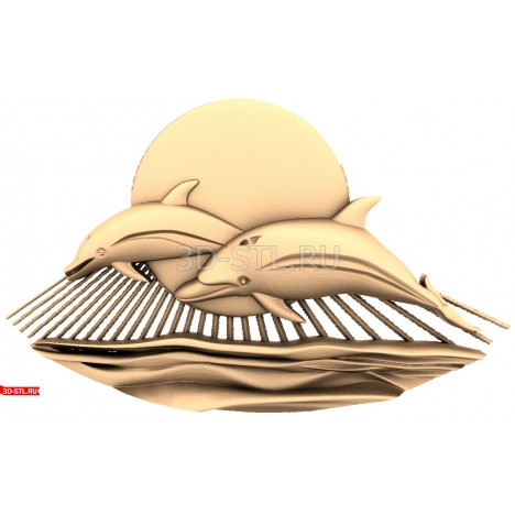3D model of Dolphins for CNC milling