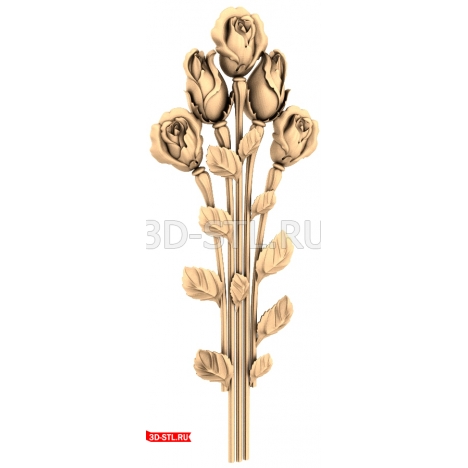 3D model STL Bouquet of Roses for CNC