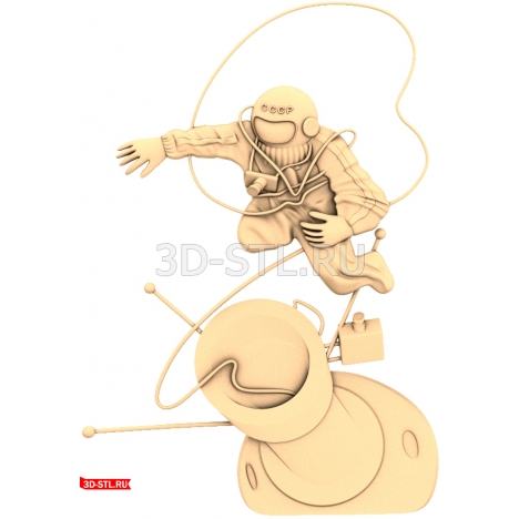 Soviet Cosmonaut - 3D model for CNC