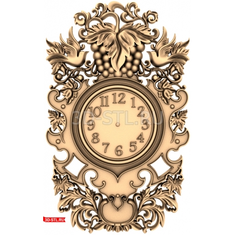 Grape Symphony - STL model of a clock for CNC milling
