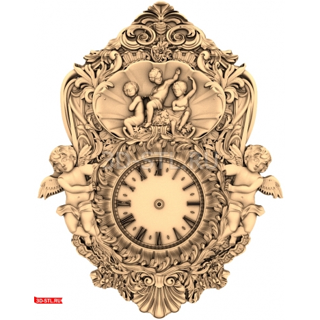 Angel Clock - 3D STL model for CNC