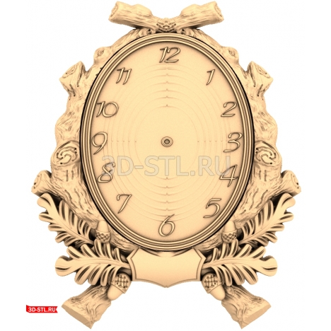 Wooden Clock - 3D STL model for CNC
