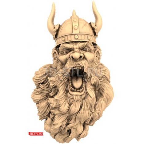 3D model of a Screaming Viking for CNC