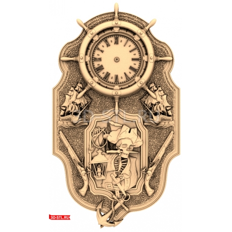 Pirate watch 3D model for CNC machine in STL format