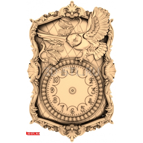Owl Clock - 3D STL model for CNC machine