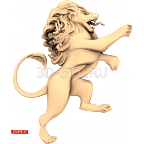 3D model of a lion in a stand for CNC