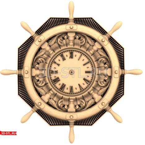 The Steering Wheel Clock - 3D STL model for CNC machines