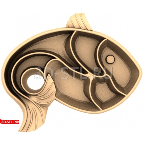 Fish Plate Panel - 3D model in STL format for CNC