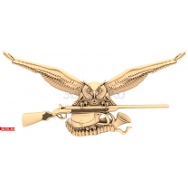 Panel of an owl with a gun