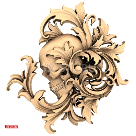 Skull Panel in Decor - 3D Model for CNC
