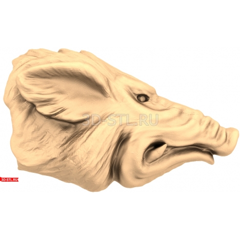 Boar's Head - 3D STL model for CNC