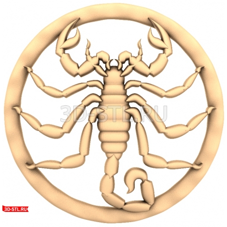 Scorpion in a circle - 3D model for CNC