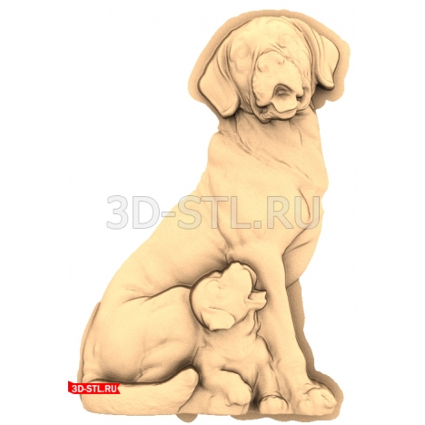 3D model of a dog for a CNC machine in STL format