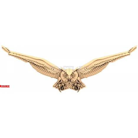Eagle owl in flight