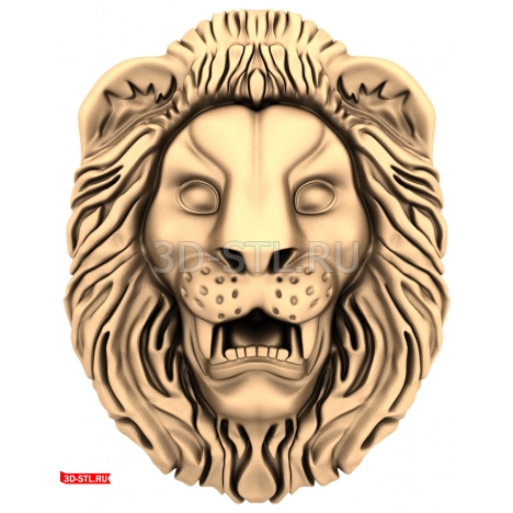 Lion head 3D STL model for CNC