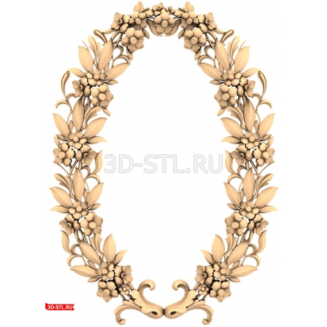 Flower Frame | STL - 3D model for CNC