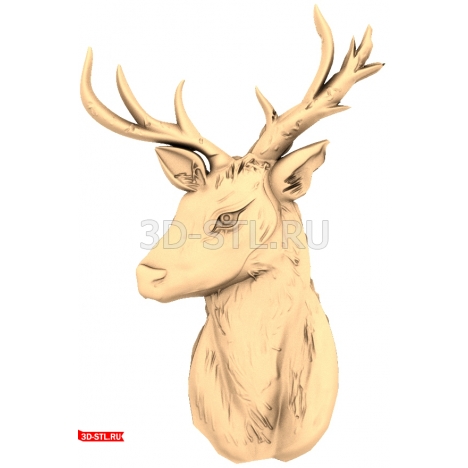 Deer Head - 3D STL model for CNC