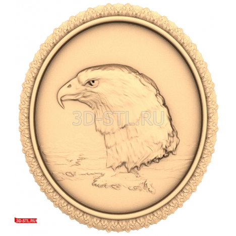Eagle Head in a Frame - 3D STL Model for CNC