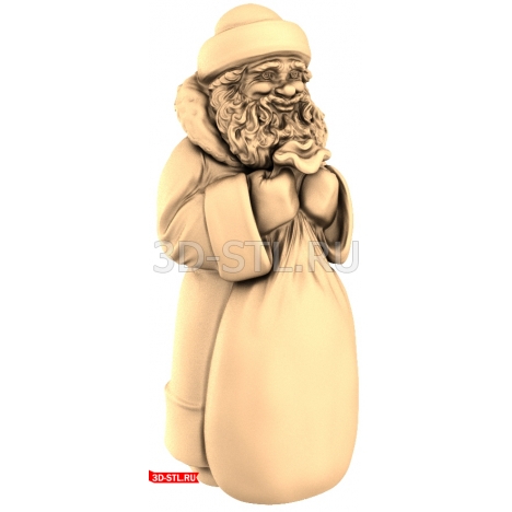 Santa Claus with a bag of gifts - 3D printable model