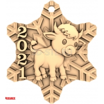 New Year 2021 "Bull #35" | STL - 3D model for CNC