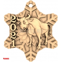 New Year 2021 "Bull #36" | STL - 3D model for CNC