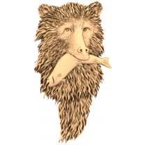 Panel "Bear with a fish"