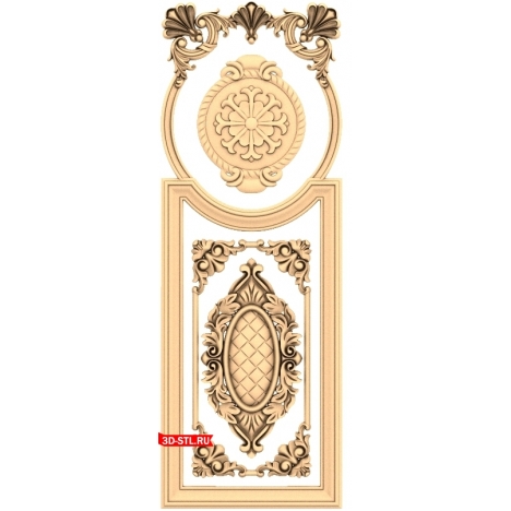 3D STL model of the Baroque Elegy door for CNC