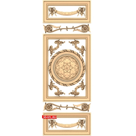 3D model of the Vintage Lace door for CNC machine