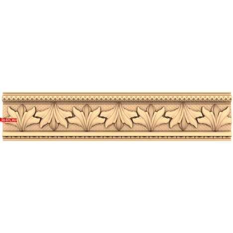 3D model of the Leaves of Elegance baguette in STL format for CNC machine