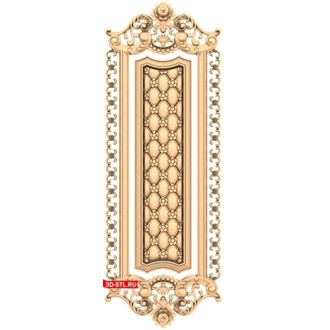 3D model of a baroque door for CNC machining