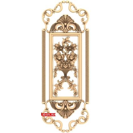 Elegant carved door for CNC machine - 3D STL model