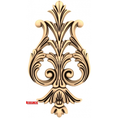 Baroque Flower - 3D STL model for CNC