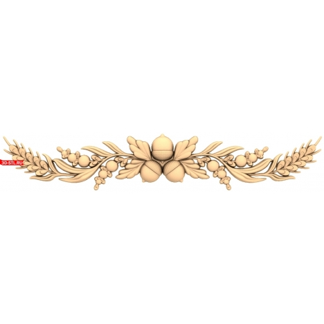 Patterned wreath - 3D model for CNC machine