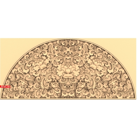 Floral Ornament - 3D STL Model for CNC Machine