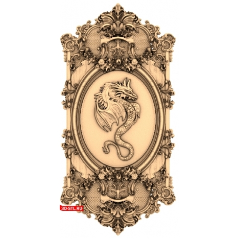 Backgammon Dragon - 3D model in STL format for CNC