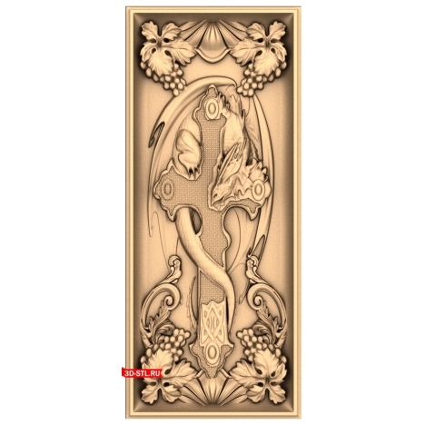 Backgammon Dragon - 3D model in STL format for CNC machine