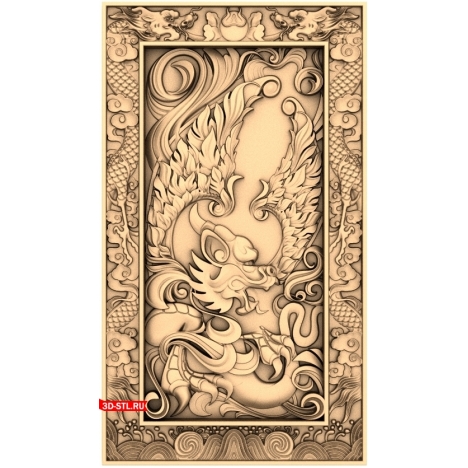 Chinese Dragon Backgammon - 3D STL model for CNC