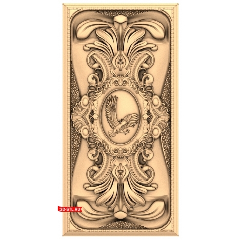 Carved Backgammon with an Eagle - 3D CNC model