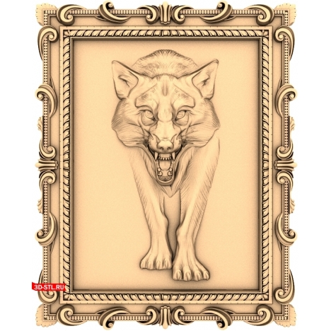 Wolf Panel - 3D model in STL format for CNC